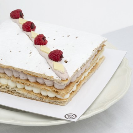 TARTA MILHOJAS DE MASCARPONE Y FRAMBUESA